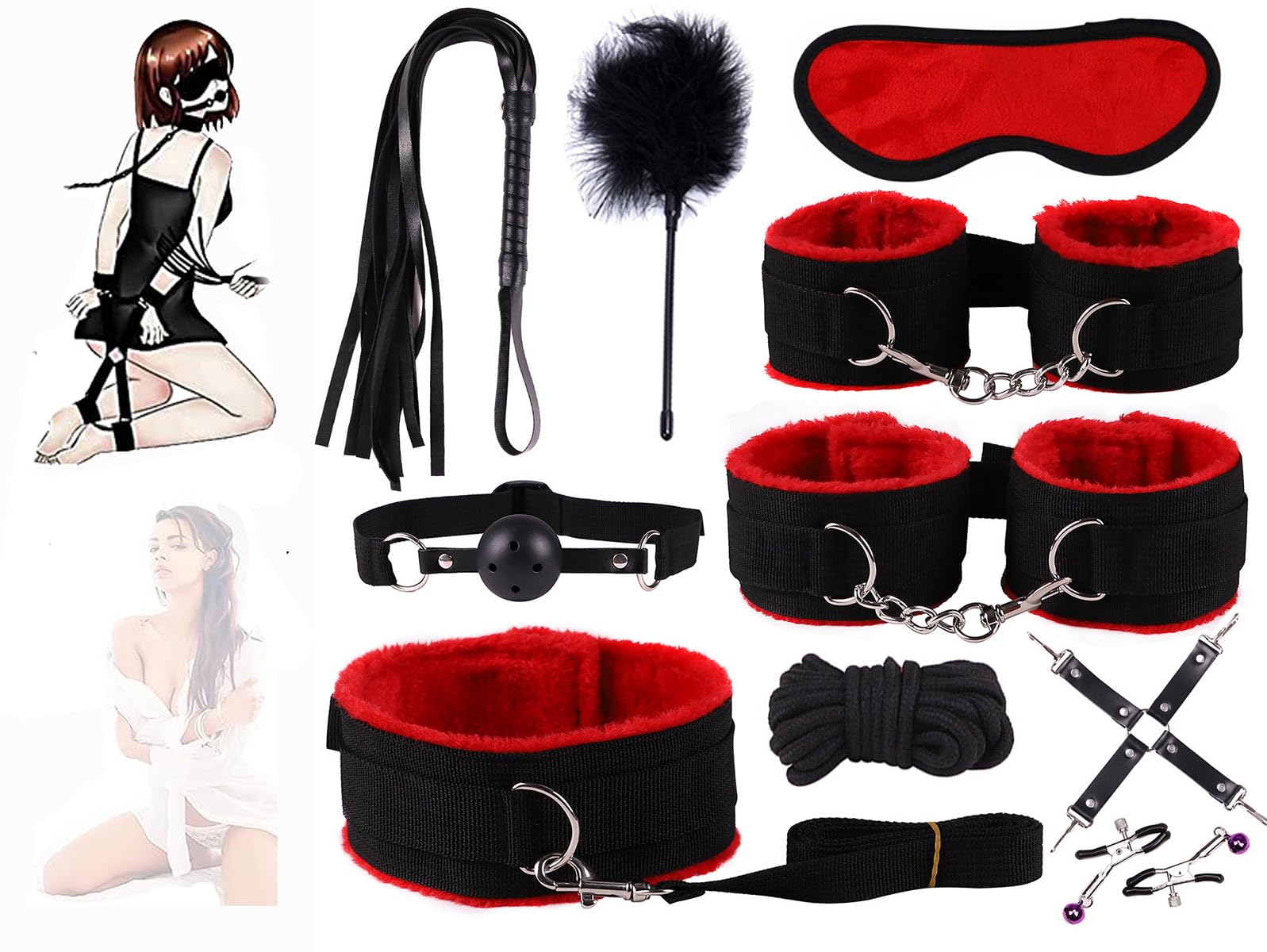 Variedad De Estilos De Juego De Yoga De 10 Piezas Modelo De Nylon para Mejorar La Diversión En La Vida [Rojo 10 Piezas] 𝖘𝖊𝖝 𝖇𝖔𝖓𝖉𝖆𝖌𝖊