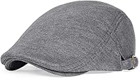 Vista 12 de VOBOOM Hombres Newsboy Cap Algodón Flat Ivy Gatsby Driving Hat Negro