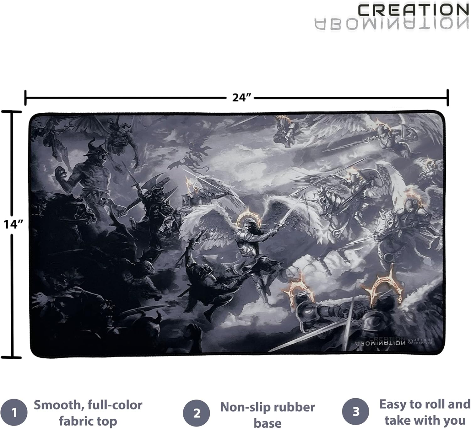 War in Heaven (Stitched) 24"x14" - MTG Playmat - Compatible for Magic The Gathering Playmat - Play MTG, Game Mat - Original Play Mat Art Designs & Accessories