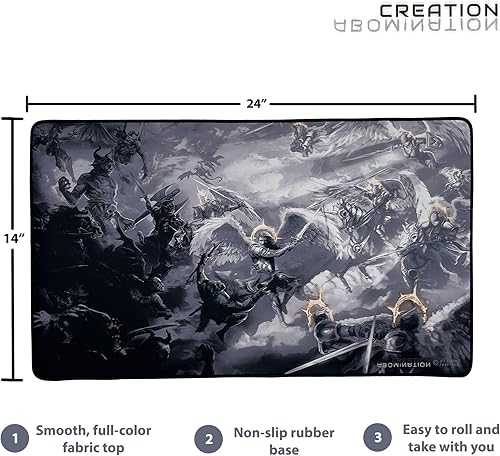 Miniatura 2 de Creation Abomination War in Heaven Stitched 24 x 14 pulgadas MTG Playmat - Compatible con Magic The Gathering Playmat - Play MTG tapete de juego -