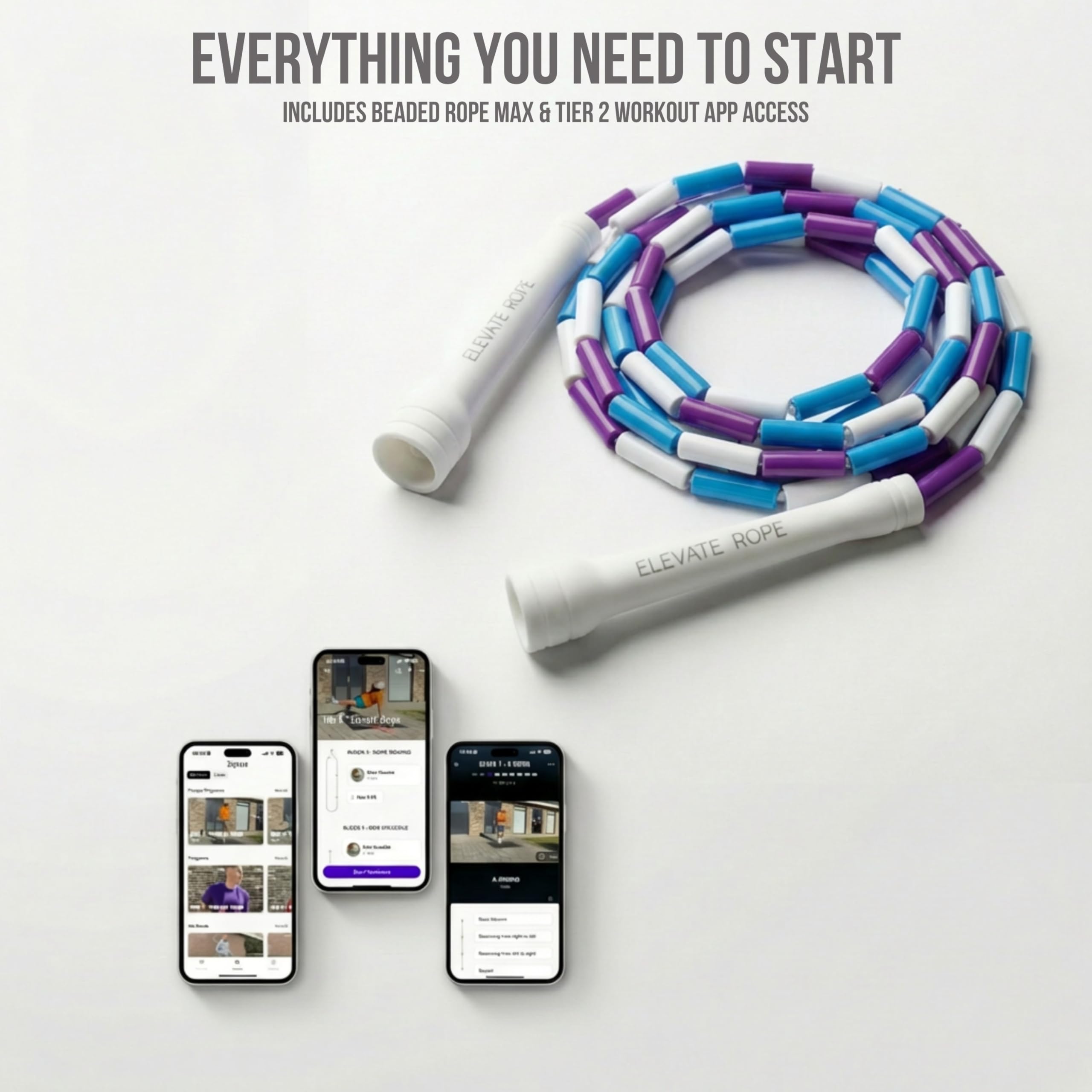 Elevate Rope Corda professionale per saltare con perline - 3 m regolabile, perle di qualità e corda in poliestere - per stili freestyle, cardio e trucchi