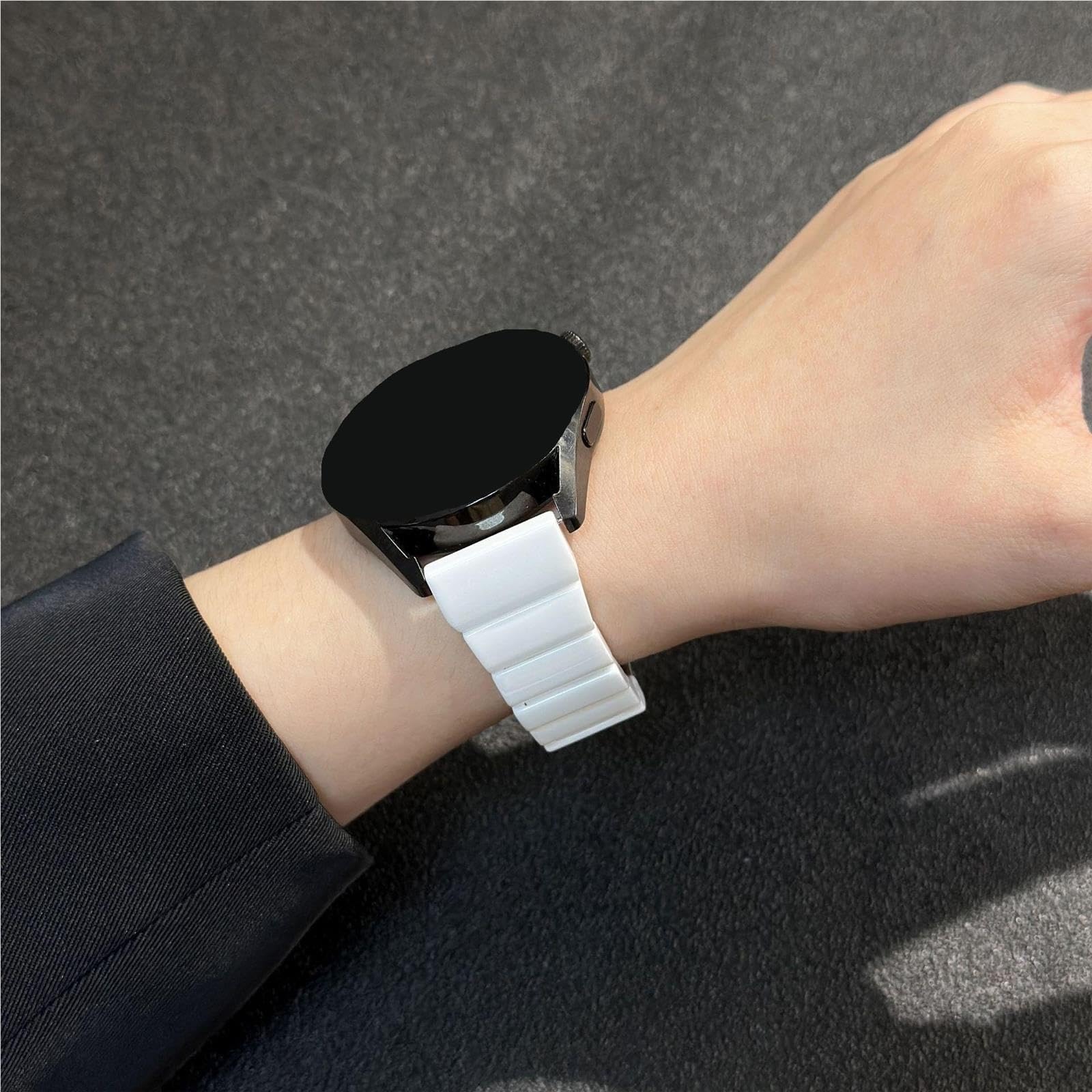 cinturino dell'orologio Polsino da uomo classico in ceramica nero con cinturino alla moda 18 mm 22