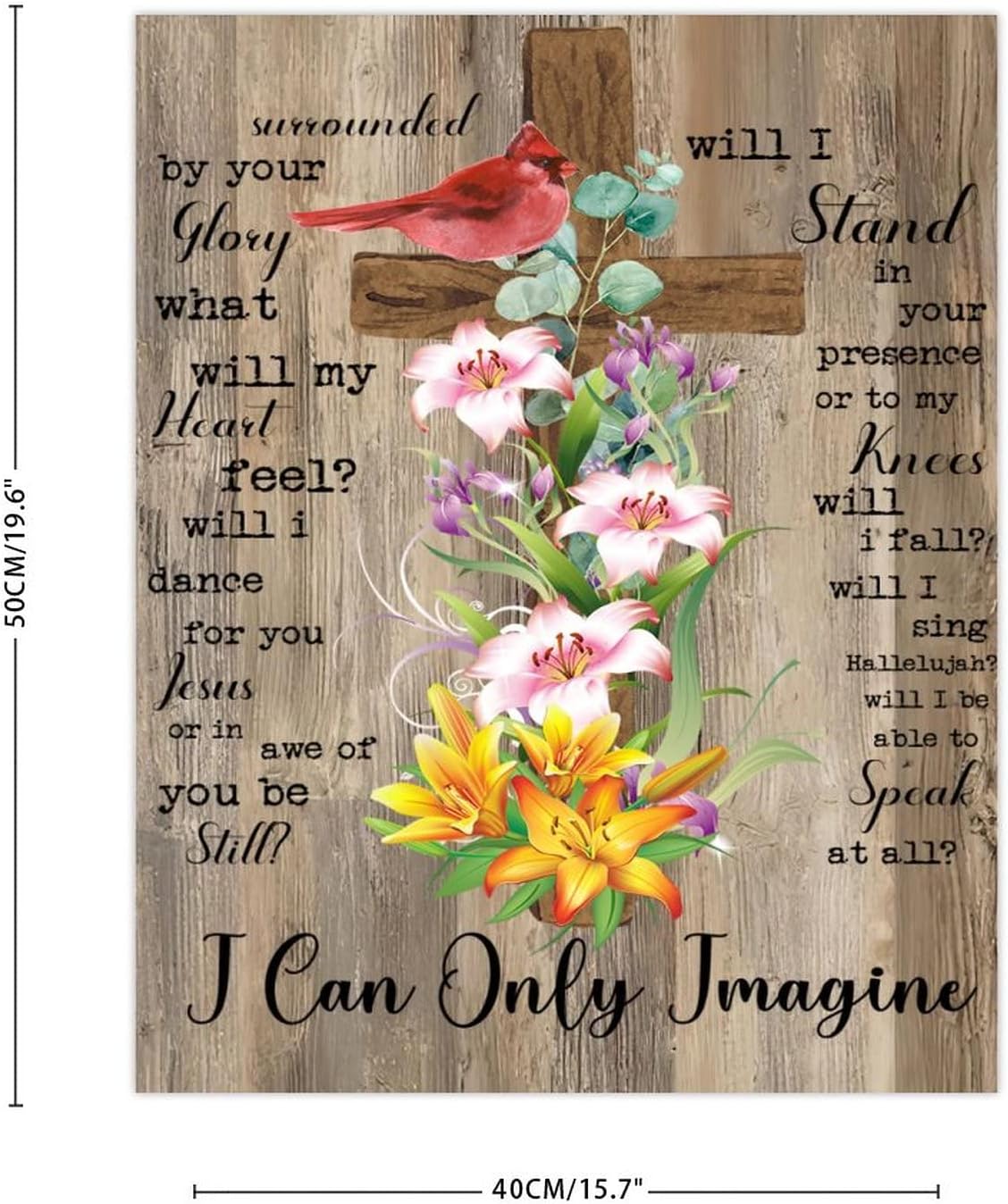 I Can Only Imagine Motivational Wall Décor Wooden Wall Signs 16x20 Inch Surrounded by Your Glory Rustic Wall Art Wood Plaque with Inspirational Quote Home Decor for Living Room Office