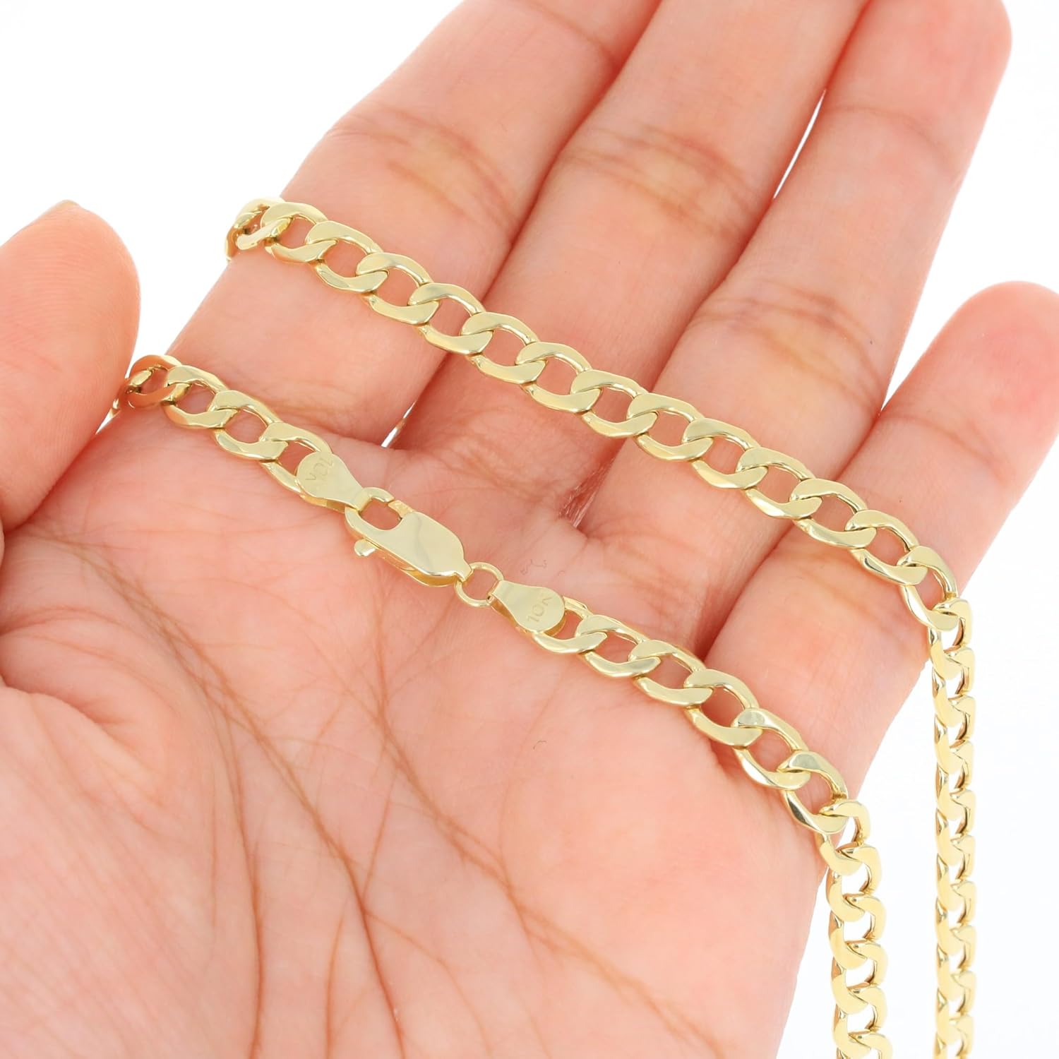 Nuragold 10k Real Yellow Gold Cuban Curb Link 5.5mm Chain Necklace (16"-30") Italian Jewelry for Men & Women - Image 7