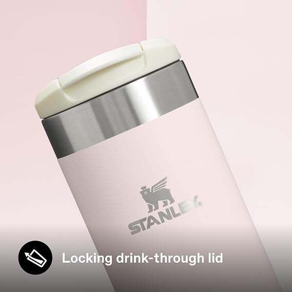 Stanley 1913 Aerolight Transit Travel Mug 0.47L - Keeps 6 Hours Hot - 8 Hours Cold - Dishwasher Safe - Leakproof - Car Cup Holder Compatible - Insulated Coffee Cup - Rose Quartz | Keeps 6 Hours Hot - 8 Hours Cold - Dishwasher Safe - Leakproof - Car Cup Holder Compatible - Insulated Coffee Cup