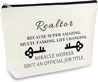 Realtor Gifts for Women Makeup Bag Gifts Real Estate Agent Gifts Realtor Closing Gift Cosmetic Bag Thank You Gift for Realtor Appreciation Gift Christmas Birthday Gift for Realtor Toiletry Bag