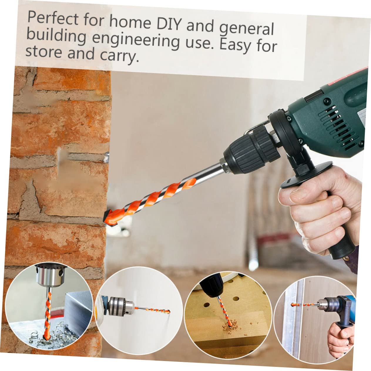 10pcs Carbide Triangle Head Drill Bit Set Hard Alloy Tool for Glass Tile Masonry High Abrasion Resistance Easy Positioning Swivel Function for