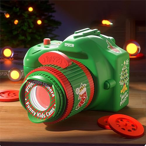 Miniatura 2 de RIQINGY Proyector con forma de cámara de Navidad, 1 paquete de proyector de diapositivas para niños para educación cognitiva a la hora de acostarse,