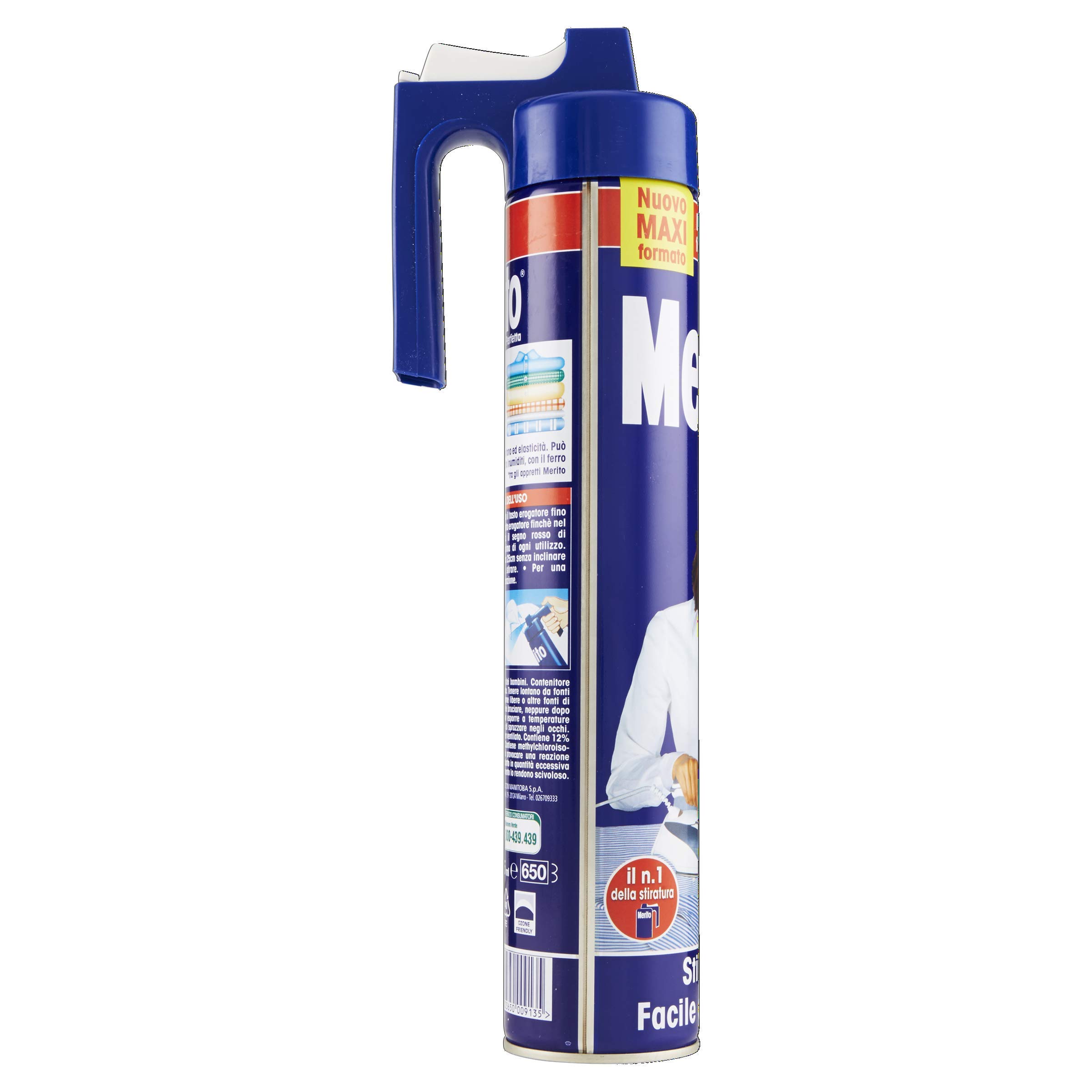 Merito Appretto Spray, Stiratura Facile e Veloce, Elimina le Pieghe e Profuma, 525 ml x 12 Pezzi