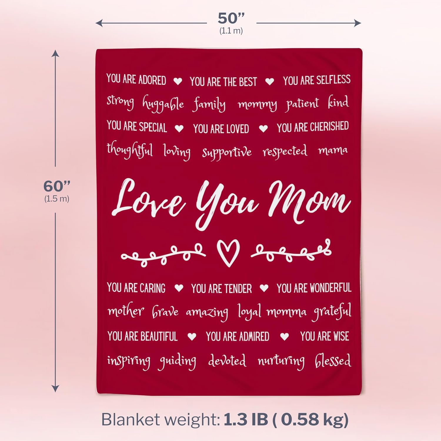 Mom Blanket 50"x60" in Gift Ready Packaging | Cozy Dyed Fleece Throw Blanket by FiloEstilo - Best Mom Ever Gift for Couch or Bed | Special Present from Daughter or Son - Image 6