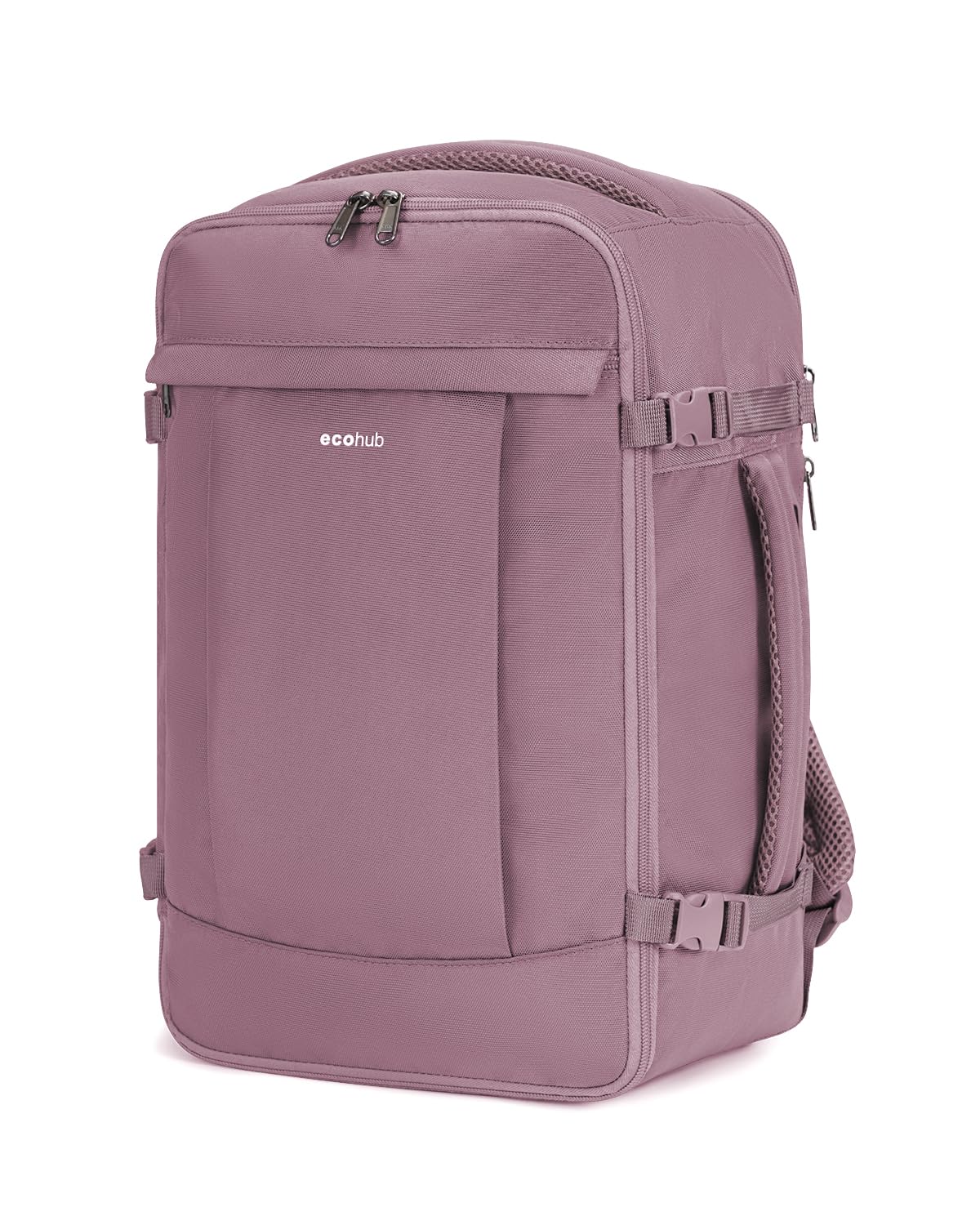ECOHUB 20L Zaino Ryanair 40x20x25, Zaino Da Viaggio Aereo Bagaglio a Mano Con Scomparto Per Laptop 3D, Resistente all'Acqua Bagaglio a Mano 40x20x25 Ryanair, Riciclato Zaino Viaggio Donna Uomo, Rosa