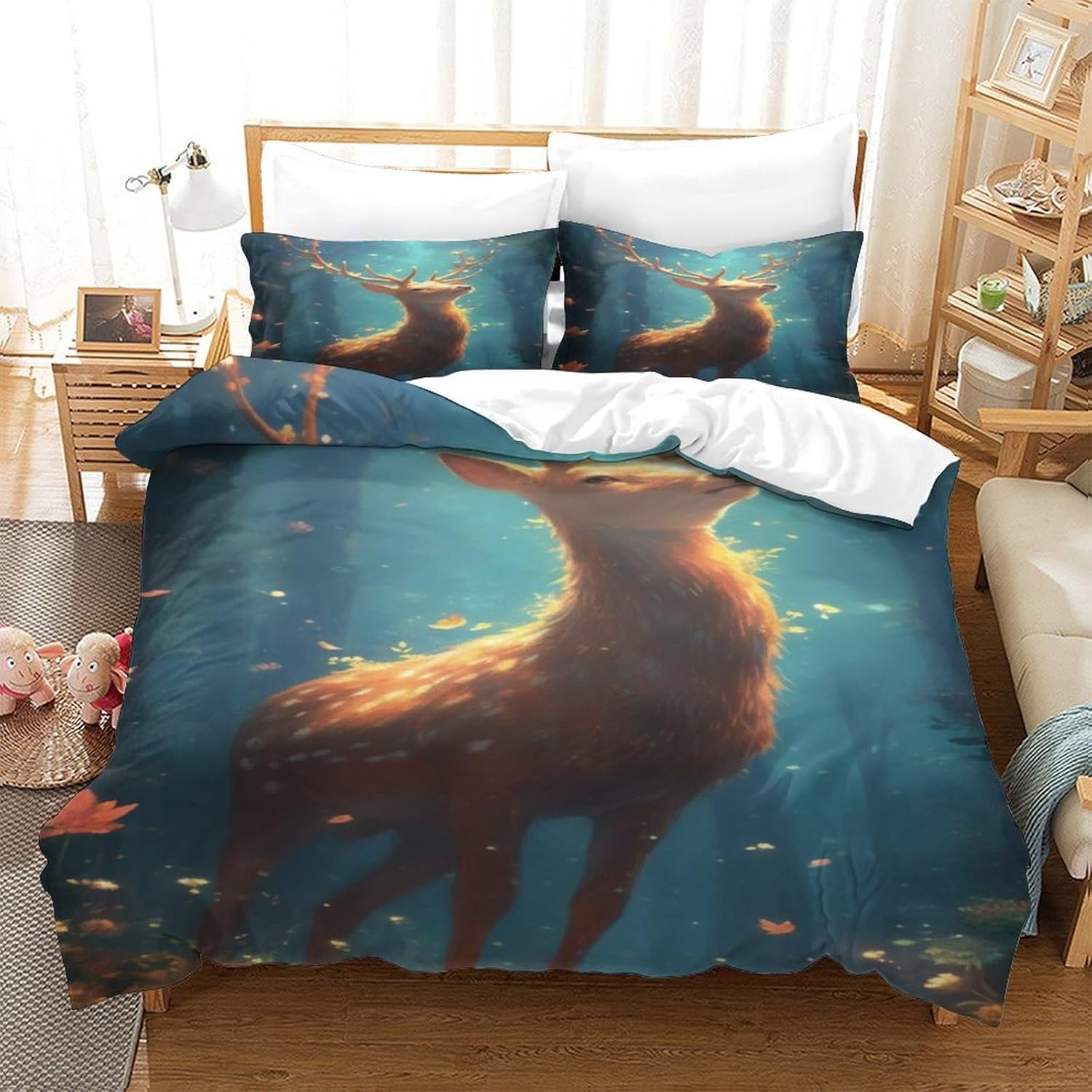 VesFy Beautiful Deer Microfibre Children's Bed Linen 3D Print Duvet