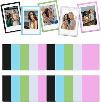 25 Pack 2x3 In Magnetic Photo Frame Set for Fuji Instax Mini Instant Camera Film, 3 Inch Picture Refrigerator Magnet Picture Frame for EVO/Liplay/12/11/SE/41/40/99/90/9/8/7S Film - Mixed Color