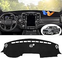 Autorder Custom Dash Cover Mat for 2019-2026 Dodge Ram 1500/2500/3500 - Flannel UV Protector, Anti-Glare, Nonslip Black Dash Mat