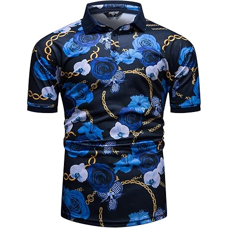 Valenciana Baroque Chain Print Flower T-shirt For Men