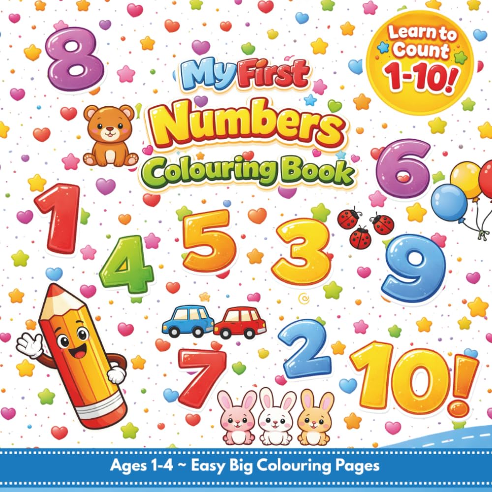 My First Numbers Colouring Book for Toddlers: Big and Simple Number Colouring Pages for Ages 1–4 | Learn to Count 1–10 with Bold Lines, Easy Shapes and Early Maths Practice