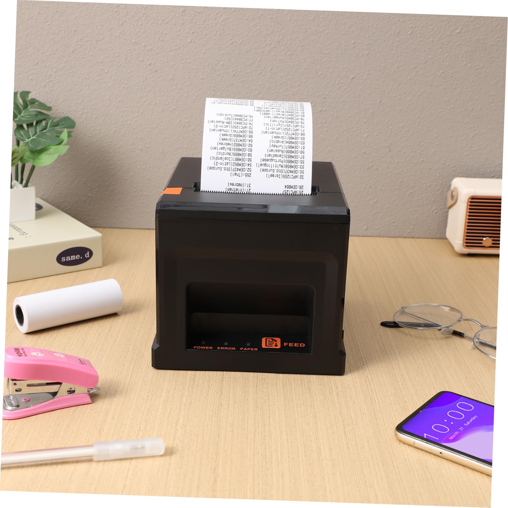 PRETYZOOM Thermal Receipt Printer with Auto Cutter High Speed Pos Printer for Small Business Shops for US Plug Easy Operation Multiple Ports