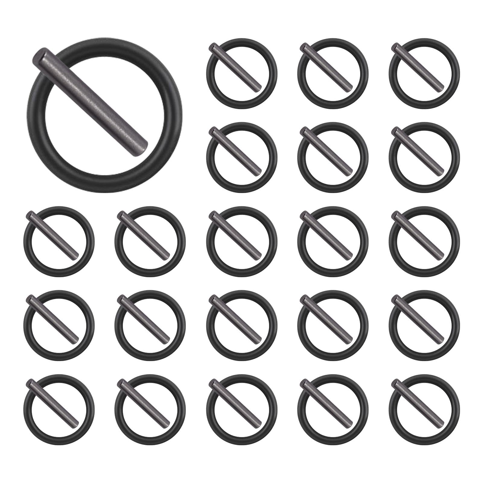 Wemoralix 30 Pcs Replacement Pin & O-Ring Set, 4mm Impact Ring and 3x25mm Socket Pins for 1/2" Impact Sockets,Pressure Washer Scaffolding & Impact Tools (Black 15 Pairs)