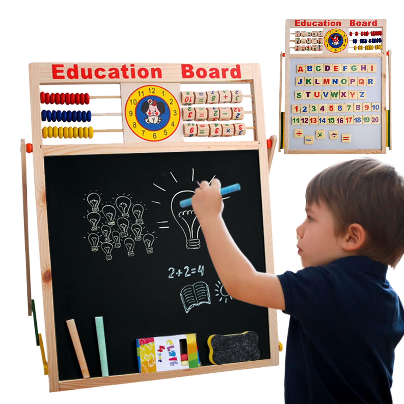 Kids Drawing Board, Dry Erase Board, Double Sided Standing Art Easel