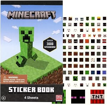 Minecraft 4 Sheet Sticker Pad, 200+ Stickers