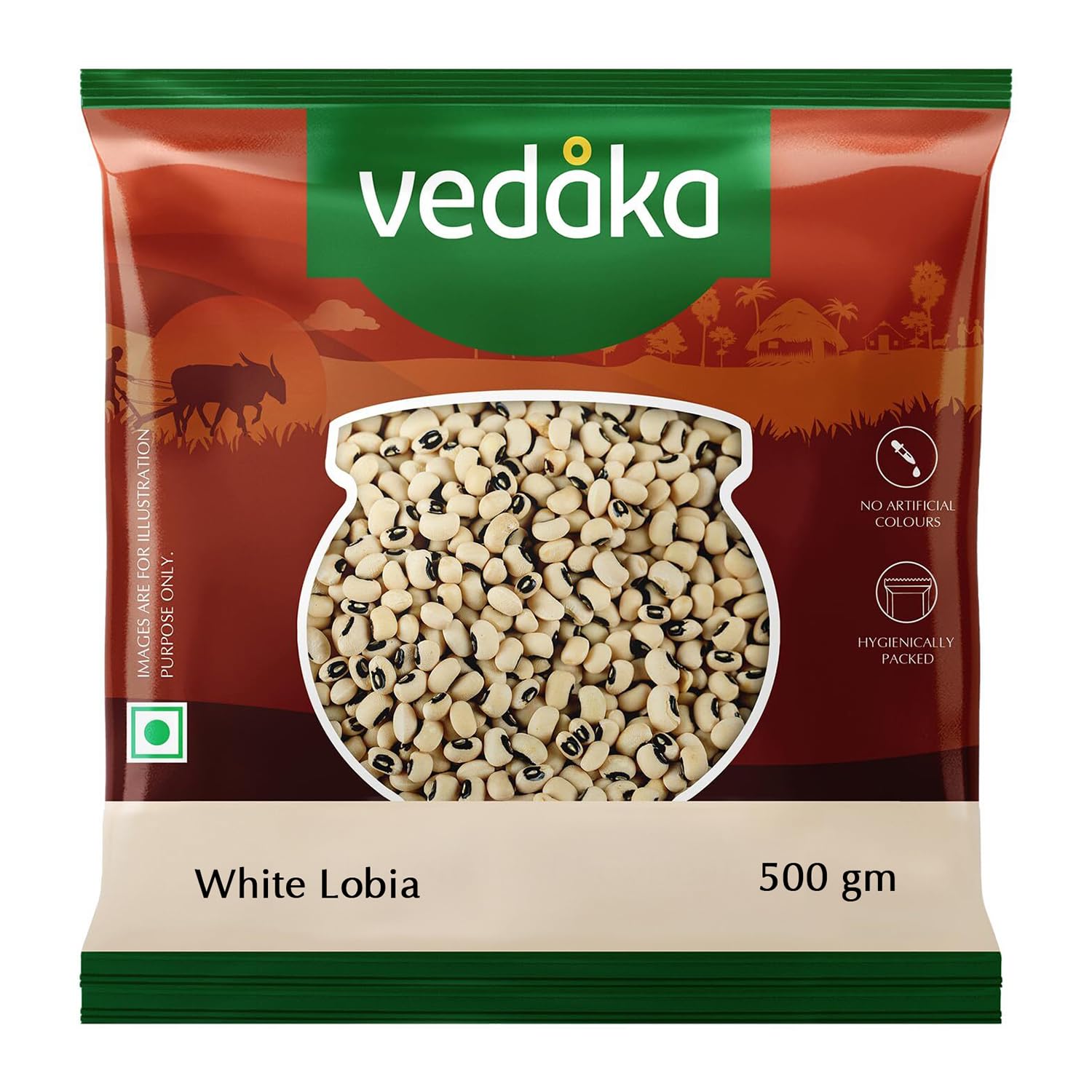 Amazon Brand - Vedaka White Lobia, 500g