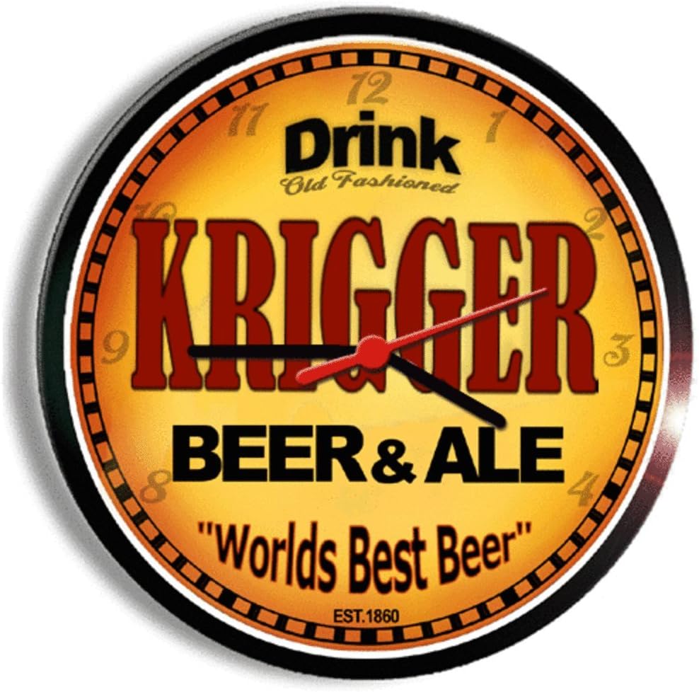 Goldenoldiesclocks KRIGGER Beer and ale Cerveza Wall Clock