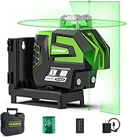 Huepar 7211CG Self-Leveling Green Laser Level: 360° Horizontal Line, 140° Vertical Beam, 2 Plumb Dots, Li-ion Battery & Magnetic Base