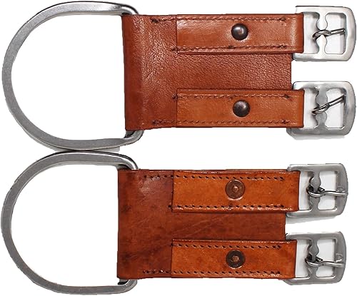 CHALLENGER Caballo Set 2 Tan Cuero Occidental Inglés Doble Hebilla Girth Convertidor 403GC03TN
