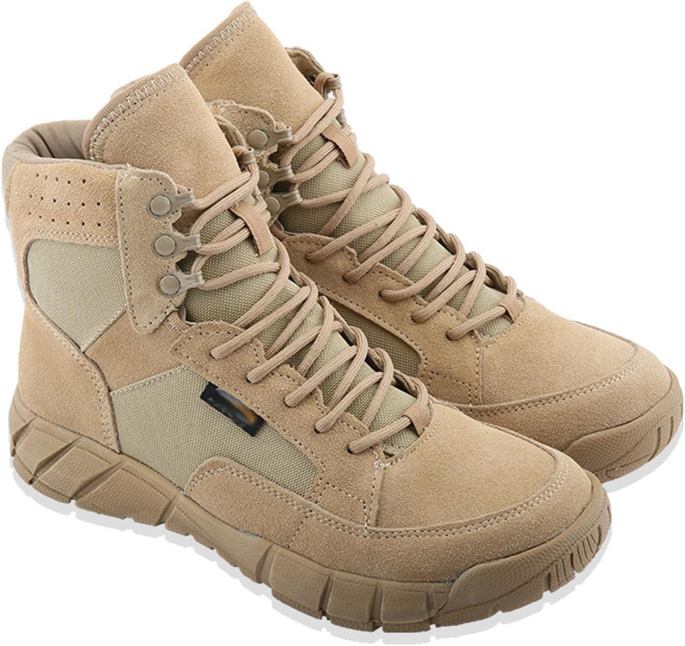 Men's Military Tactical Boot Lightweight Comfortable Boots for Work All Day Side Zipper Motorcycle Combat Hiking Boots