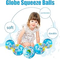 Vista 3 de 24 PCS Globe Squeeze Balls,2.5 Inch Globe Bouncy Ball Earth Squishy Ball,Mini Foam Globe Squeeze Stress Balls