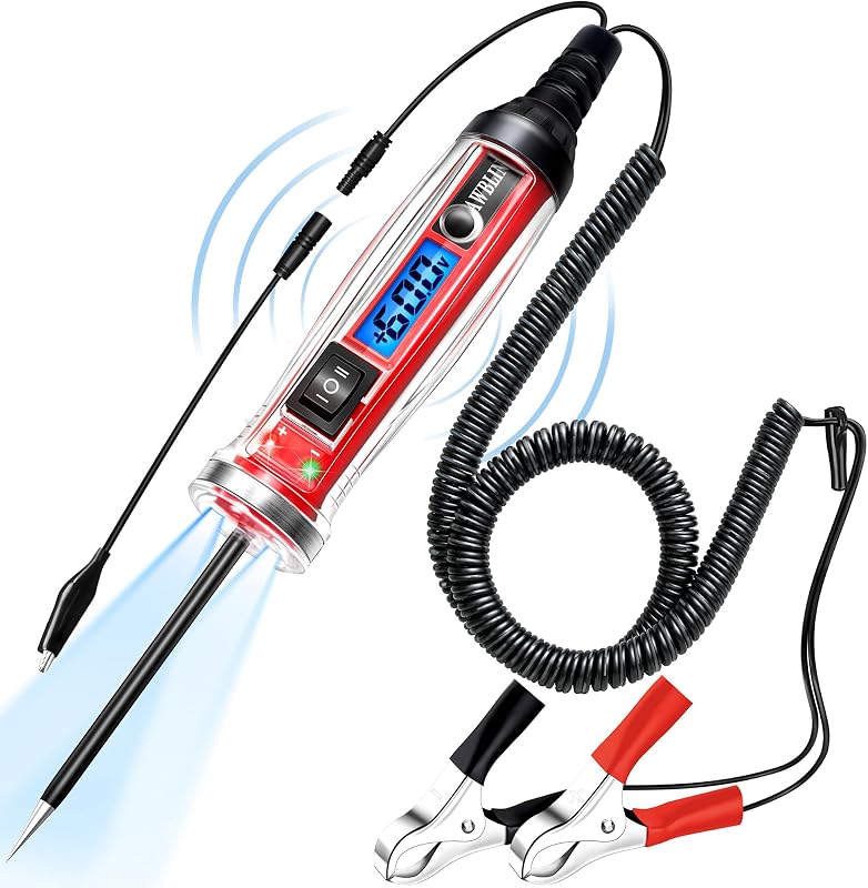 AWBLIN Power Circuit Probe Tester, LCD Digital Automotive Test Light | Voltage Display & Illumination, DC Voltage Tester, Electrical System Tool, Relay Fuse Continuity Current Test