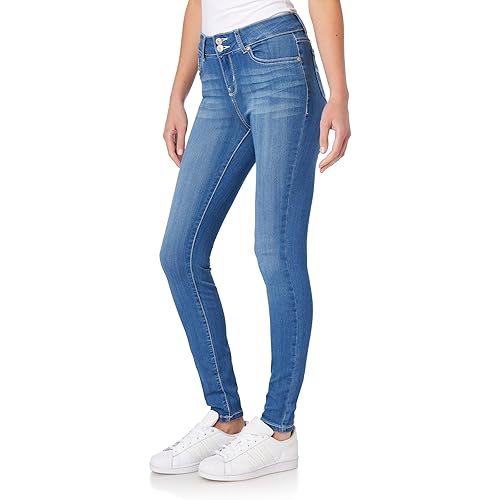 WallFlower Women's Ultra Fit Mid-Rise Insta Soft Denim Juniors Jeans (Also Available in Plus Sizes)