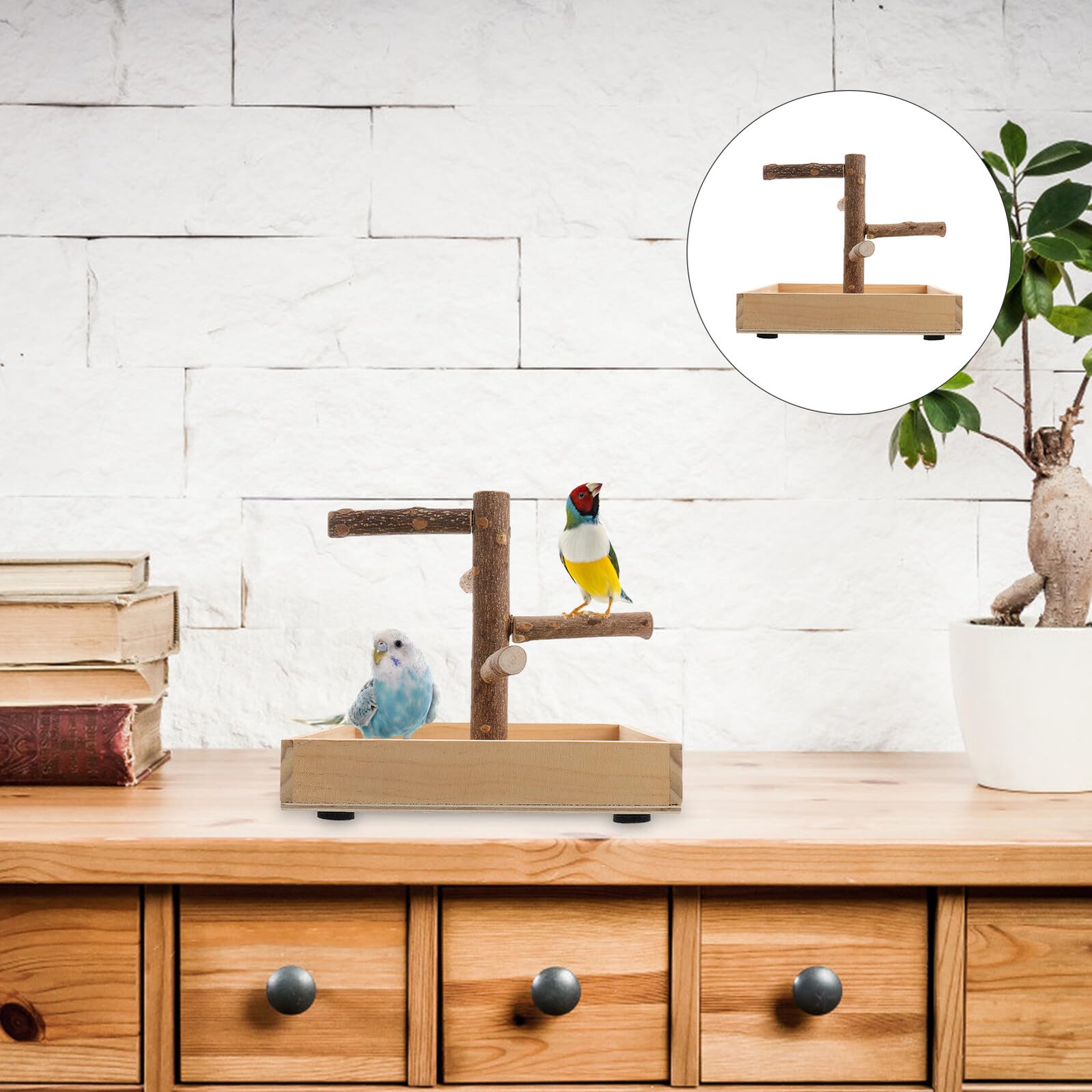 De Madera para Pájaros Percha De Entrenamiento para Loros Soporte De Madera Resistente para Pájaros Pequeños Entrenamiento y Ejercicio En Jaula para Canarios y Loros