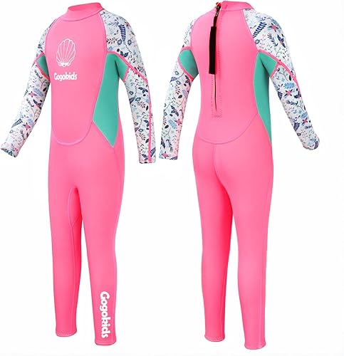 Miniatura 6 de Gogokids Traje de neopreno para niños, para jóvenes, de 0.18 pulgadas, térmicos, de manga larga, con cremallera trasera, protección solar para