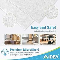Vista 6 de AIDEA - Paño de limpieza de microfibra sin bordes, paño para quitar el polvo, paño para lavar el automóvil, Blanco
