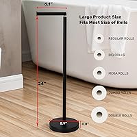 Vista 5 de Soporte de papel higiénico Noonext para 4 rollos, negro mate, acero inoxidable, moderno, de pie, para baño