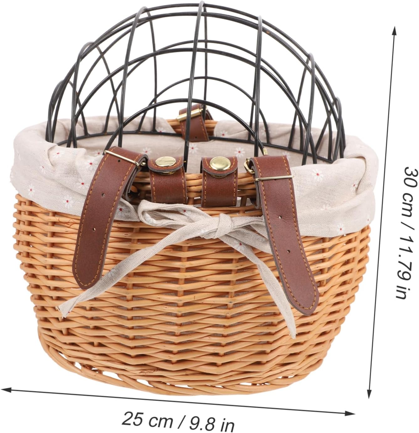 Toyvian Removable Pet Carrier Bag with Sturdy Iron Frame for Bike Front Carrier Wear Resistant Material Heavy Load Capacity Safe and Comfortable Bicycle Basket for Pets and Accessories