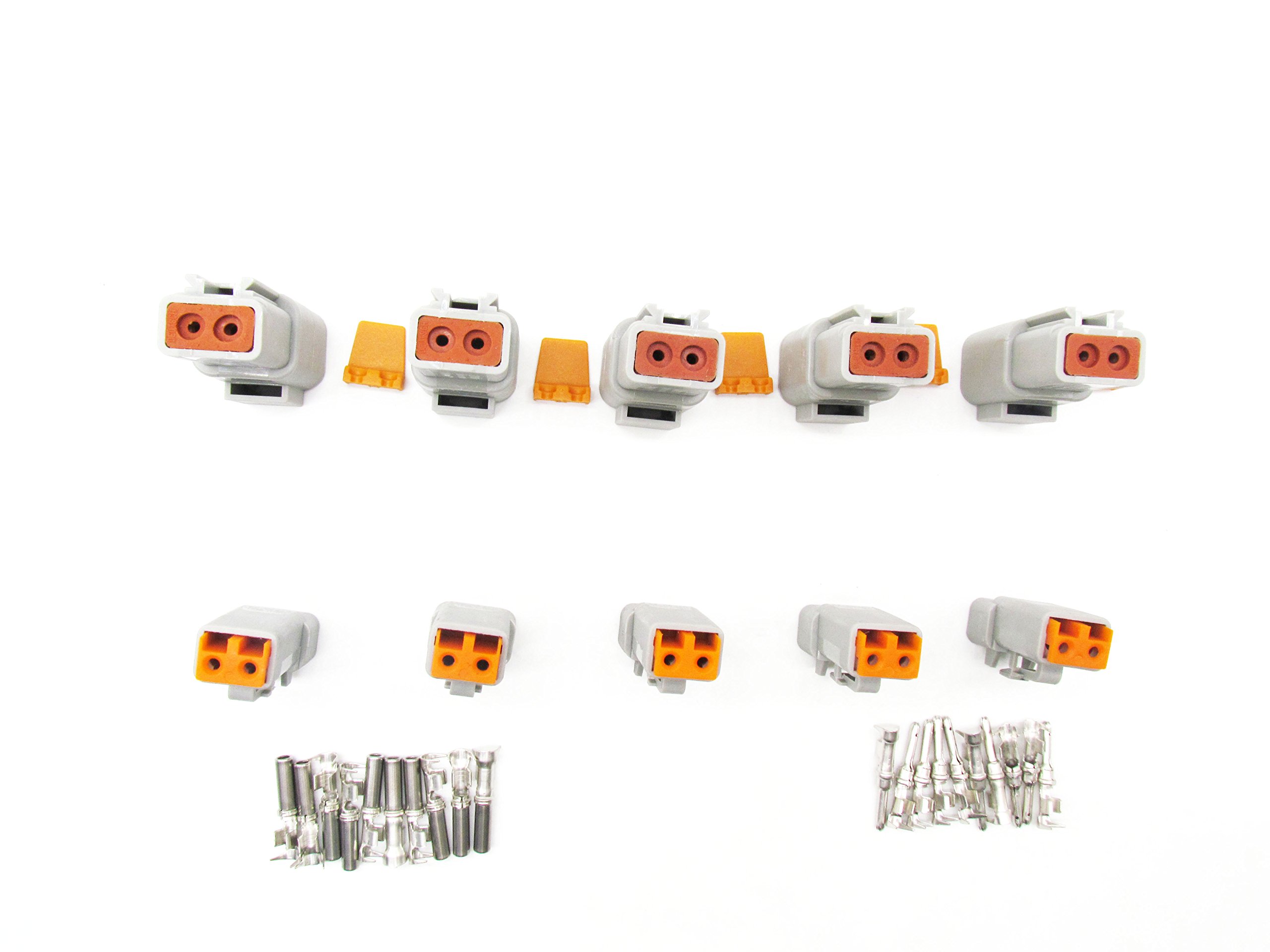 5 Sets Deutsch DTP grau 2 Pin Männlich Weiblich Wasserdicht Elektro-Auto Stecker dtp06–2S/dtp04–2P