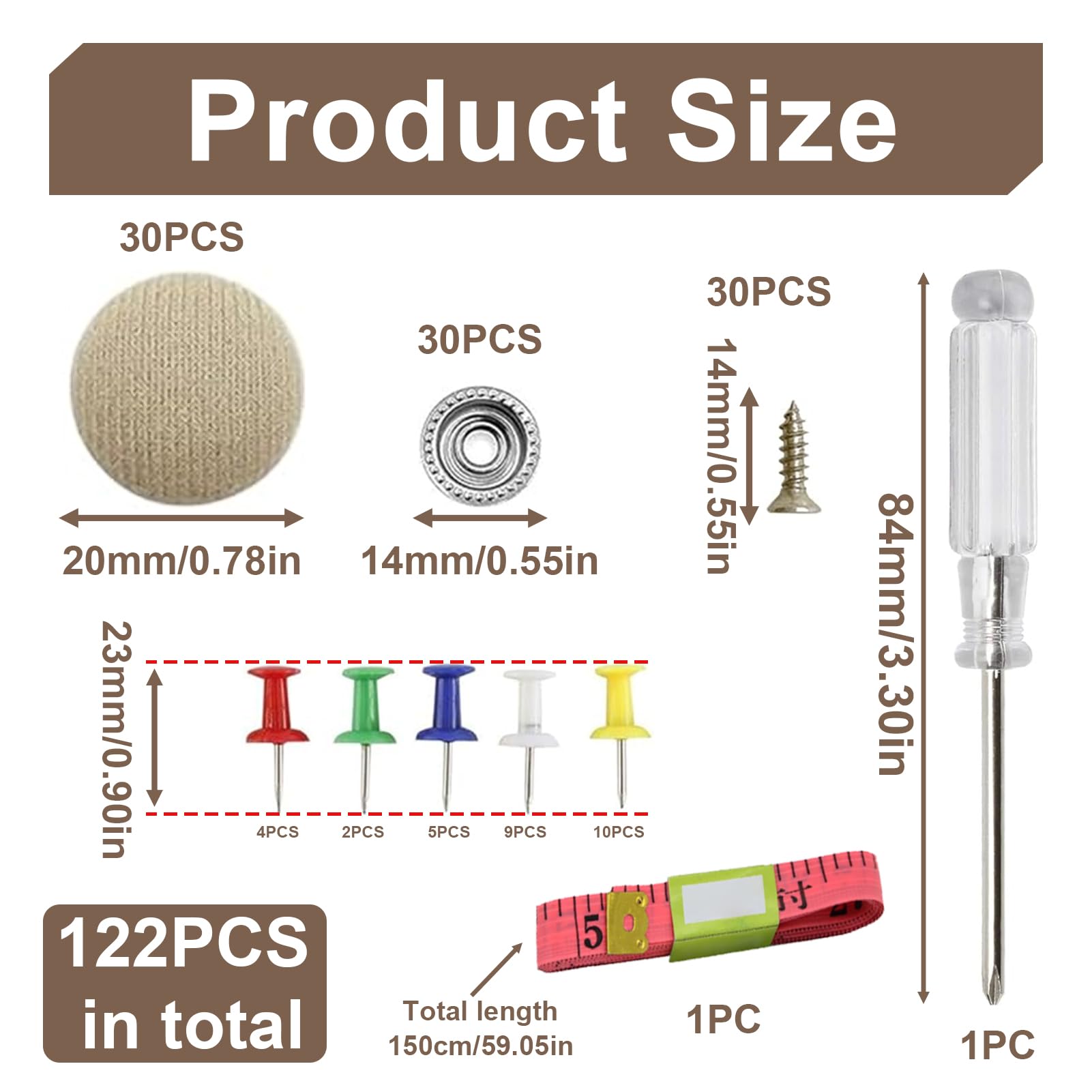 30 Piezas Kit Chinchetas Techo Coche, Botones Reparación Techo Coche con Pasadores Destornillador Cinta Métrica Universal para Cielo Techo Caído Retenedor Tejido Vehículo