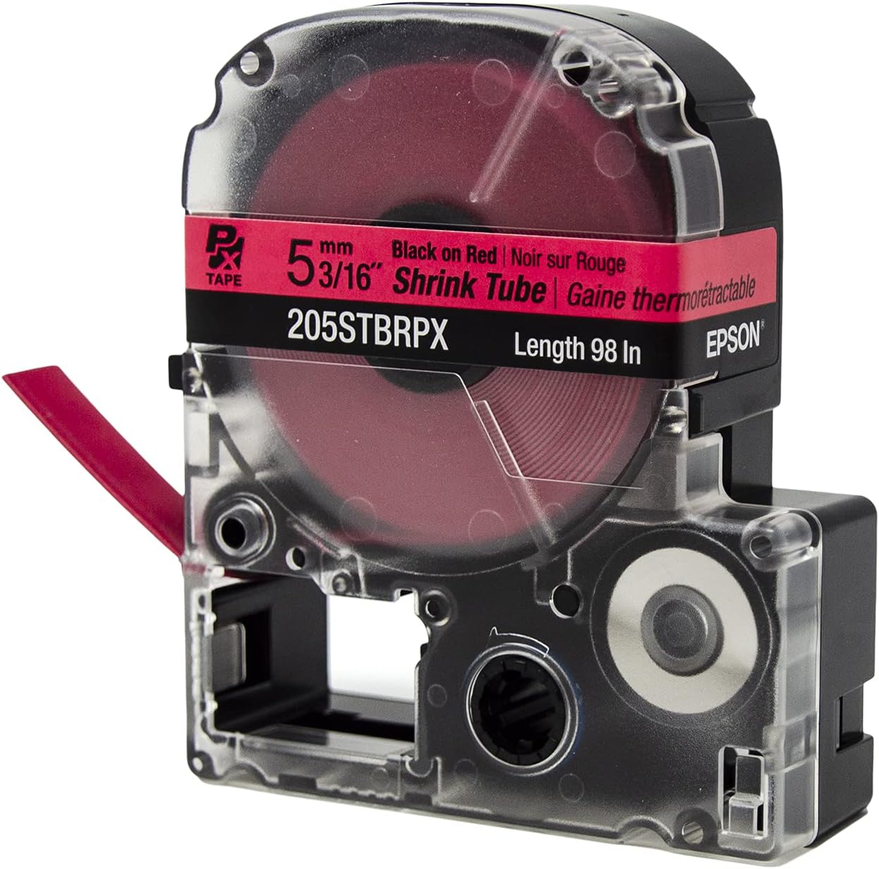 Epson LABELWORKS 205STBRPX Genuine Shrink Tube AWG 8-12 Black on Red Shrink Tube - 3/16" (5MM) Wide, 96" - Image 4