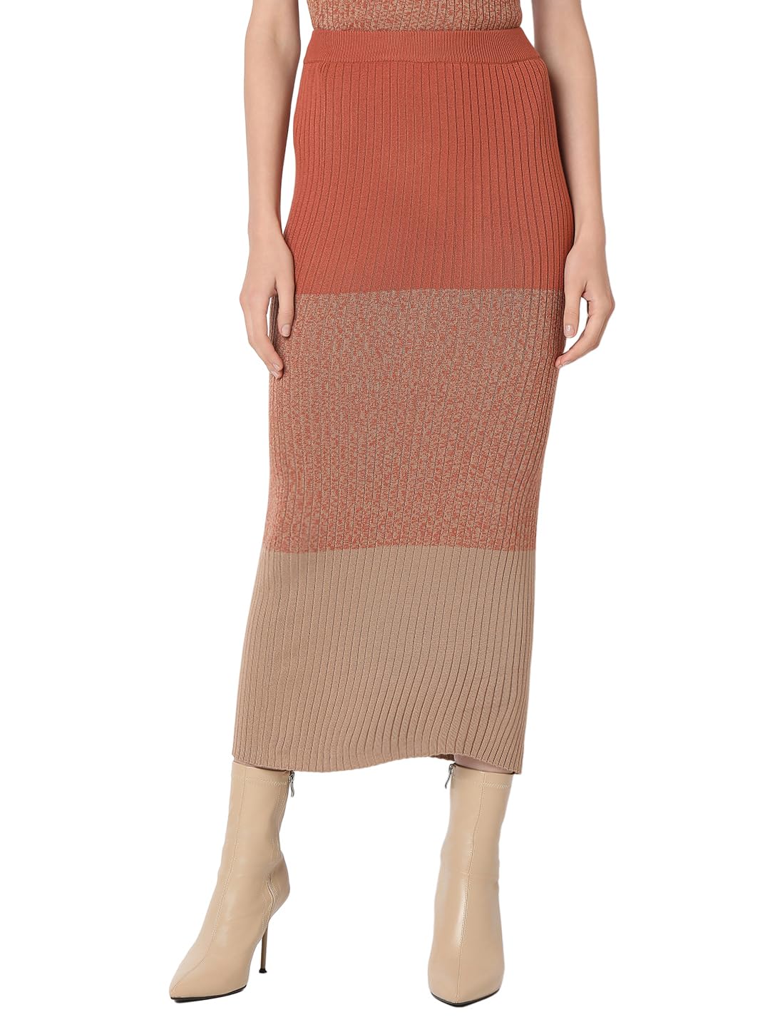 vero moda Color Block Straight Midi Skirt-picture-14