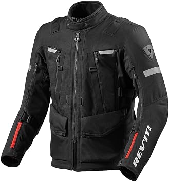 REVIT! Mens Sand 4 H2O Adventure Touring Motorcycle Jacket Black - Small