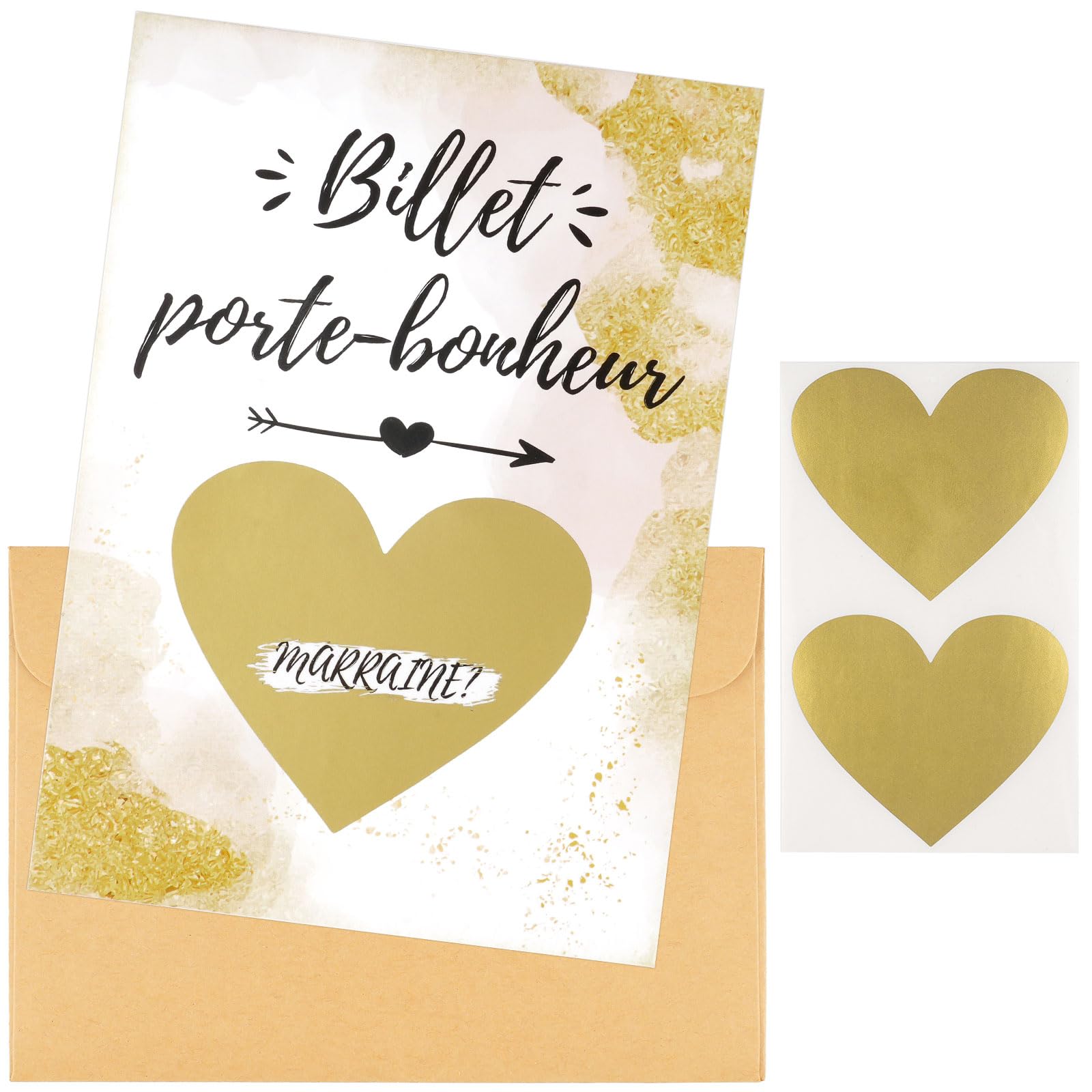 Svalor - Tarjeta de rascar madrina, francesa, tarjeta de rascar - ¿Quieres ser mi madrina? Tarjeta Anuncio Madrina, con sobres