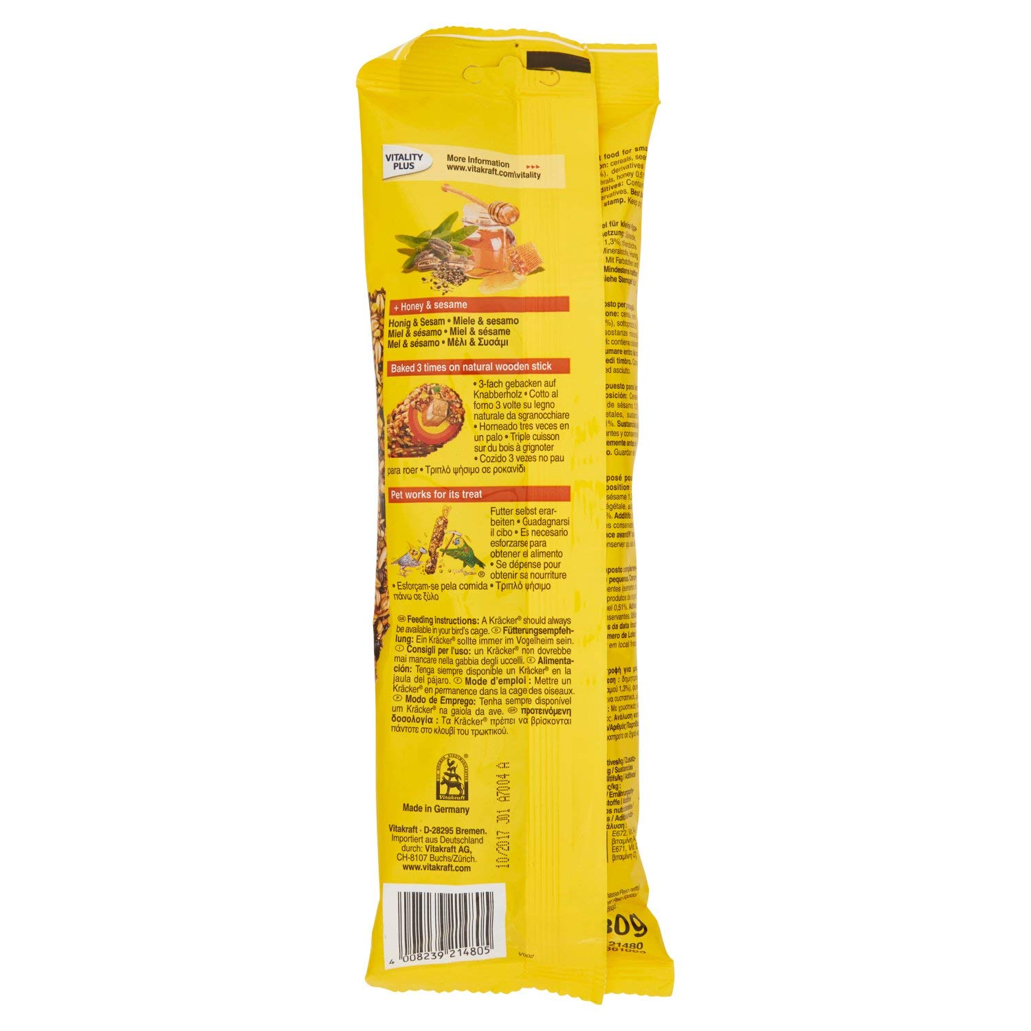 Vitakraft Kräcker® + Miele & Sesamo per inseparabili