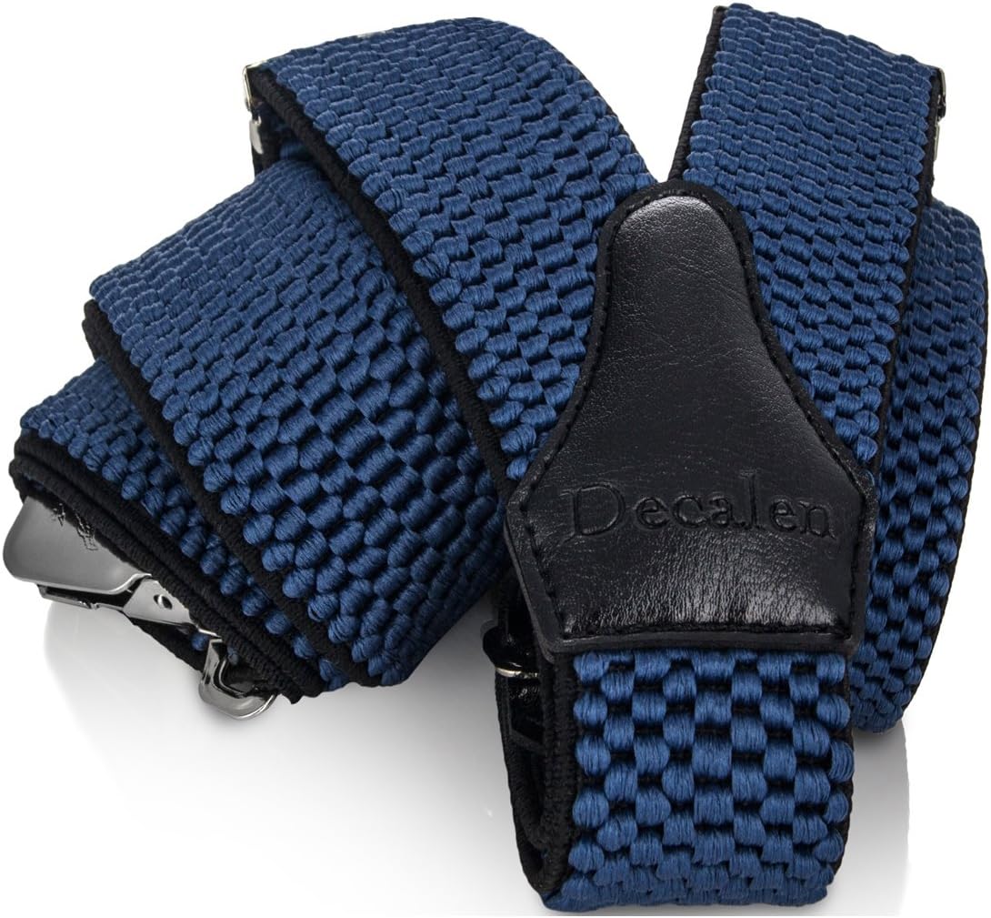 Decalen Mens Suspenders Very Strong Clips Heavy Duty Braces One Size Fits All Y Shape