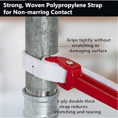 Miniatura 3 de Herramienta de desmontaje de abridor de llave de tubo de correa de nailon ajustable de 12 "