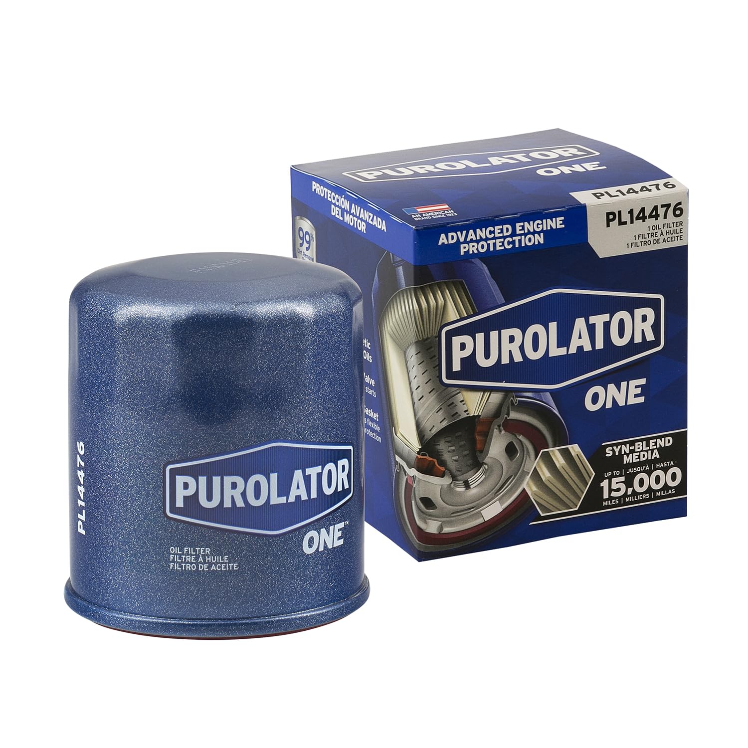 Purolator PL14476 PurolatorONE Advanced Engine Protection Spin On Oil Filter Compatible With Toyota Corolla, Camry, Prius, Yaris, Sienna, C-HR, Prius C, Prius Prime, Pontiac Vibe and Scion xB