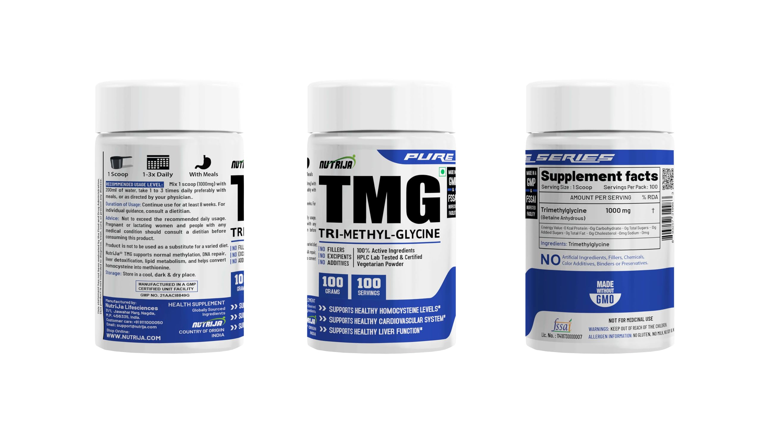 NutriJa Trimethylglycine TMG Powder 100g | Betaine Anhydrous | 100 Servings | Supports Homocysteine Metabolism & Methylation Support — Amazon image 4