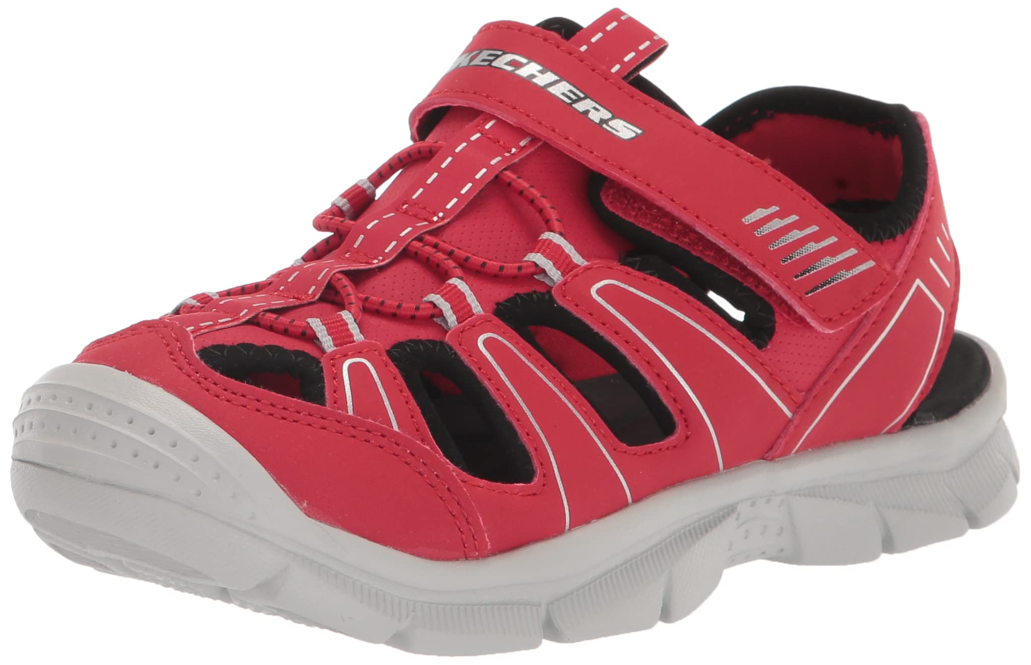 Skechers Kids Boy's Relix-Valder Sneaker, Red/Black, 12 Little Kid