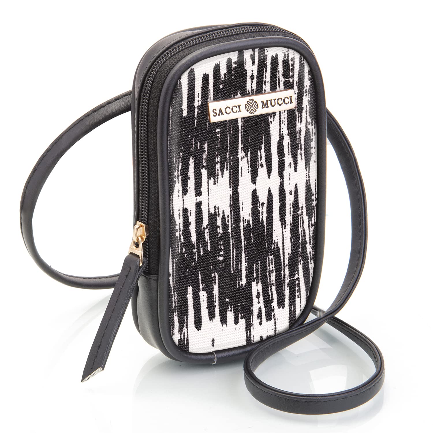 SACCI MUCCI Womens Small Cross-Body Phone Bag Stylish Sling Bag for Mobile - Bamboo Tie Dye (Black) (B0C2PRF23N) Amazon Price History, Amazon Price Tracker